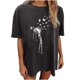 thumbnail image 1 of Moda Mujer Damas Cayó Hombro Mangas Impresión suelta Manga corta Top Pullover Tops Pompotops hfajkhk139565, 1 of 8