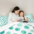 thumbnail image 5 of Manfei Cute Polka Dots Full Size Comforter Sets,Geometric Circular Pattern Bedding Comforter Set,Cyan White Bedding Sets For Girls Kids,Breathable Home Decor Reversible,3pcs, 5 of 8
