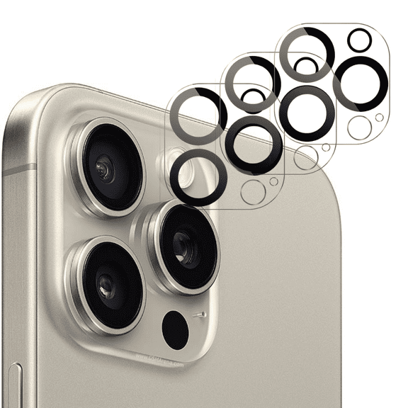 Camera Lens Protector for iPhone 15 Pro & iPhone 15 Pro Max 2022,Premium HD Clear Tempered Glass Lens Cover Film[Case Friendly][Scratch-Resistant][Easy Installation][Night Circle] Pack of 3