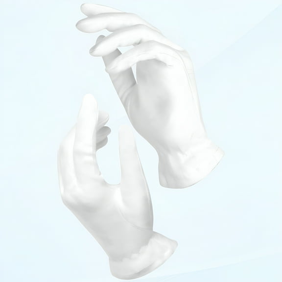 TELOLY 10 Pairs Large White Cotton Gloves for Eczema, Dry Hands, Women - Spa, Lotion, Sleeping Gloves