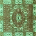 thumbnail image 1 of Ahgly Company Machine Washable Indoor Square Abstract Turquoise Blue Modern Area Rugs, 5' Square, 1 of 4