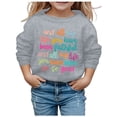 thumbnail image 1 of JAKANYQ Chandail en Molleton à Manches Longues pour Filles, Graphique, Mignon, Col Rond, Gris 3-4 Ans, 1 of 4