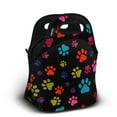 thumbnail image 2 of WIRESTER Neoprene Lunch Tote Bag, Cooler Warm Handbag Pouch, Multicolor Paws Dog, 2 of 4