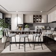 thumbnail image 3 of EastVita Modern Upholstered Bar Stools Set of 4 - Counter Height Bar Chairs with Round Seat/Back/Footrest for Kitchen Island/Dining Room/Pub - Grey, 3 of 7