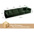 thumbnail image 2 of 146.5" Modular Sectional Sofa,Comfy 4 Seater Chenille Cloud Couch with 5 Pillows,L Shaped Sectional Couches for Living Room,Apartment,Office,White, 2 of 7