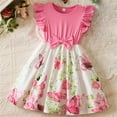 thumbnail image 2 of YunPes Toddle Girls Dress Baby Girl Ruffle Sleeve Floral Dresses Butterfly Pattern Dresses Holiday Photography Casual Dress, 2 of 4