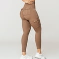 thumbnail image 7 of XuJwPNcy Women's Cargo Leggings Butt Lifting Yoga Leggings High Waist Running Pants Gym Tights with Pockets（Khaki,Large), 7 of 7