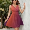 thumbnail image 3 of Abstract Texture Orange Purple Gradient Dress Fashion Beach Long Dresses Female Party Printed Sundress, 3 of 7