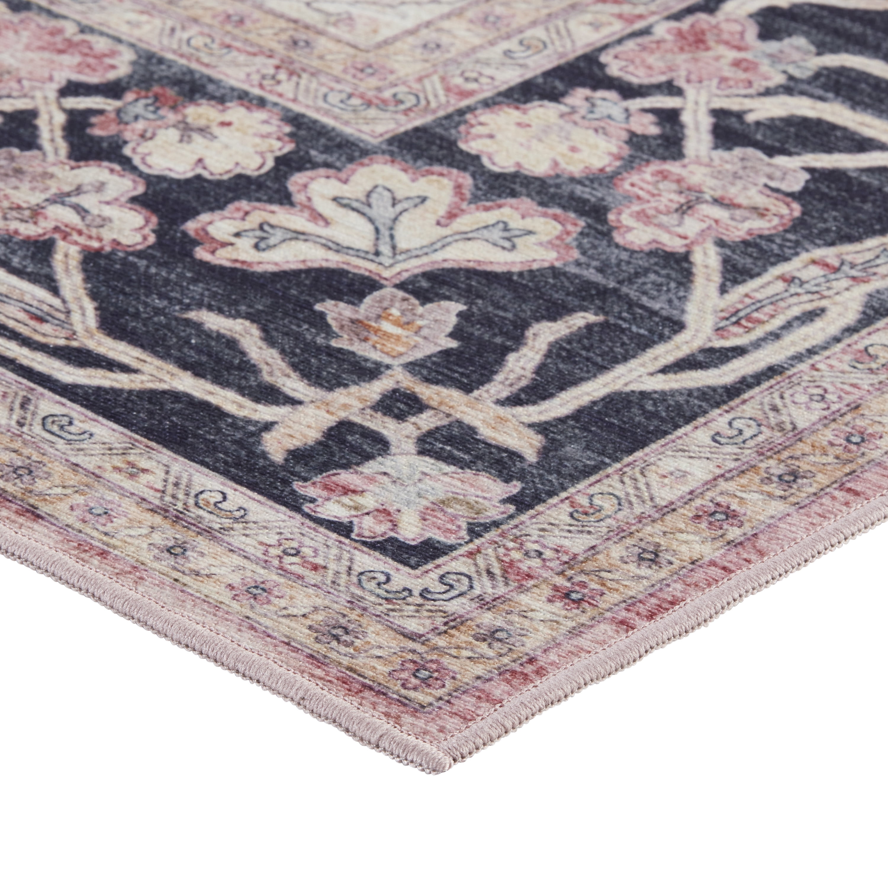 Blush Medallion Washable Skid-Resistant Area Rug, 2' 7.5" x 4' 2"