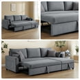 thumbnail image 3 of Gewnee 3-Seater Corduroy Sectional Pull Out Sleeper Sofa Bed with Storage, Couch for Living Room, Apartment, Office, Dark Gray, 3 of 20