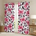 thumbnail image 2 of Feelyou Bowknot Curtains Pack of 2 (42x84 Each), Pink Leopard Print Curtains Blackout, 2 of 6