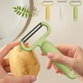 thumbnail image 1 of Peladora de patatas de acero inoxidable – Peladora multifuncional de frutas y verduras • Cuchilla gruesa resistente al óxido • Empuñadura ergonómica • Fácil de limpiar • Almacenamiento colgante – 1, 1 of 6