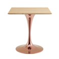 thumbnail image 1 of Dining Table, Square, Wood, Rose Gold Brown Natural, Modern Contemporary Urban Design, Kitchen Room Cafe Bistro Restaurant Hospitality, 1 of 6