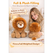 Sun Lion Plush Toy, Stuffed Lion Animal Doll, Ultra Soft Faux Fur Mane, Cute Gift 9.8 13.8