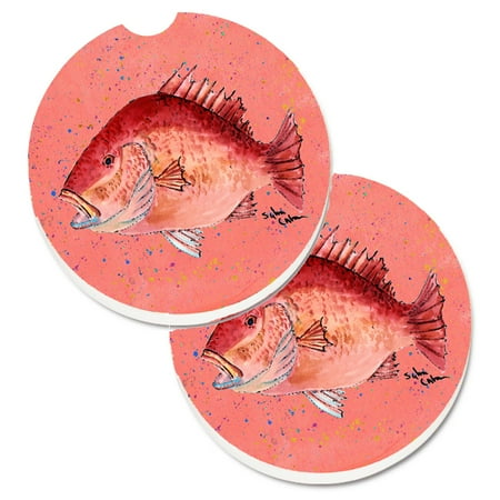 

Carolines Treasures 8351CARC Strawberry Snapper Set of 2 Cup Holder Car Coasters Large multicolor
