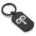 thumbnail image 1 of Stainless Steel Aries Zodiac Sign (Ram) Dog Tag Keychain Circle Ring, 1 of 2