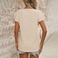 thumbnail image 4 of iHengLiXing Plus Size Spring Tops for Women 2025 Dressy Casual Women's Fashion Summer Solid Color Round-Neck Short Sleeve Blouses Beige L, 4 of 7