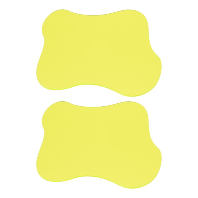 Unique Bargains 2pcs Acrylic Irregular Coaster, Creative Coaster Mug Pad Coffee Cup Coaster, Yellow (7x6 Inch)