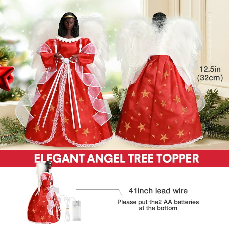 Ayieyill Angel Treetop, 12-Inch, Christmas Angel Tree Topper, Lighted Angel  Tree Topper White -Christmas Tree Topper Decoration Ornament (Red) -  Walmart.com