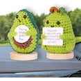 thumbnail image 7 of Funny Positive Avocado 2 Pack Handmade Emotional Support Knitting Wool Pear Doll Gift with Wooden Base for Friends, Parties, Christmas Decoration and Encouragement(C11), 7 of 7