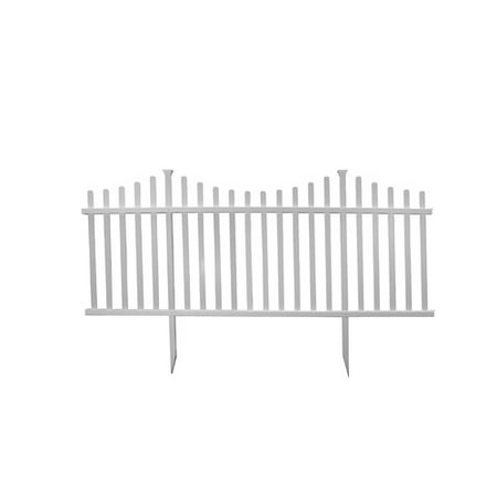 3.5' X 7.7' Manchester Semi Permanent Vinyl Picket Fence Kit Set Of 2