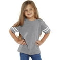 thumbnail image 2 of RABBIT SKINS Toddler Fine Jersey Short Sleeve Football Tee, Vintage Heather/Blended White, 2T, 2 of 2