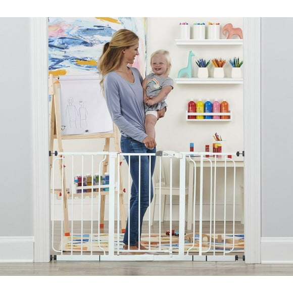 Regalo Barrière de sécurité pour bébé à très grande portée de 56 pouces, blanche