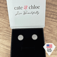 thumbnail image 6 of Cate & Chloe Cordelia 18k Rose Gold Plated Stud Earrings with Simulated Diamonds Gift for Women, 6 of 10