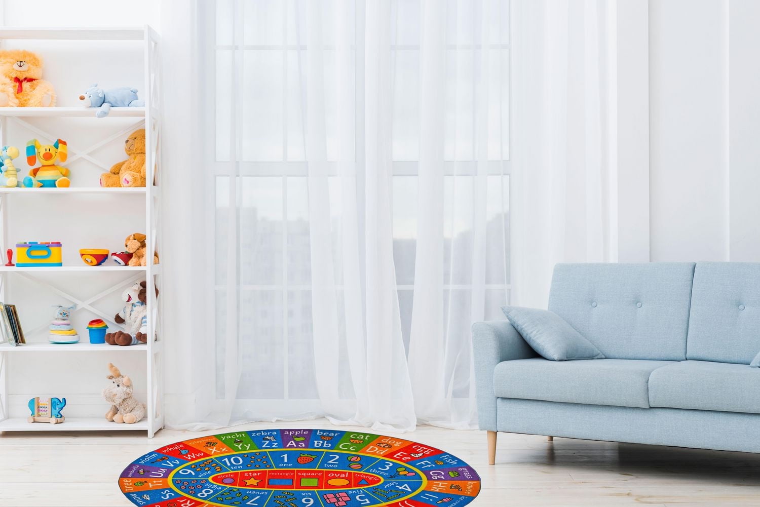 KC Cubs collection de récréation Alphabet ABC, nombres et formes d'apprentissage éducatif et jeu tapis de tapis ovale pour enfants et enfants chambres et salle de jeux