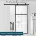 thumbnail image 4 of HOMCOM 36" x 84" Sliding Door with Hardware Kit, Handle, & Track, Industrial Frosted Tempered Glass Door with Carbon Steel, Easy Installation, 4 of 9