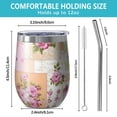 thumbnail image 5 of 12oz Stemless Wine Tumblers Pioneer Flower Floral Print Pattern Vacuum Insulated Stainless Steel Travel Tumbler Cups Mug with Lid and Straw for Champaign,Cocktail,Beer with Cleaning Brush, 5 of 5