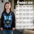 thumbnail image 7 of Uorisanigo Girls Half Zip Pullover Sweatshirt Oversized Sweatshirts Loose Blue Lightning Skull Long Sleeve Sweaters Pullover Tops Jackets Fall Trendy Winter Clothes Athletic Top Size 11-12, 7 of 7