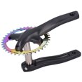 thumbnail image 4 of Plato y manivela negros para bicicletas Juego de bielas de una sola velocidad de aluminio de 38 dientes, 4 of 8