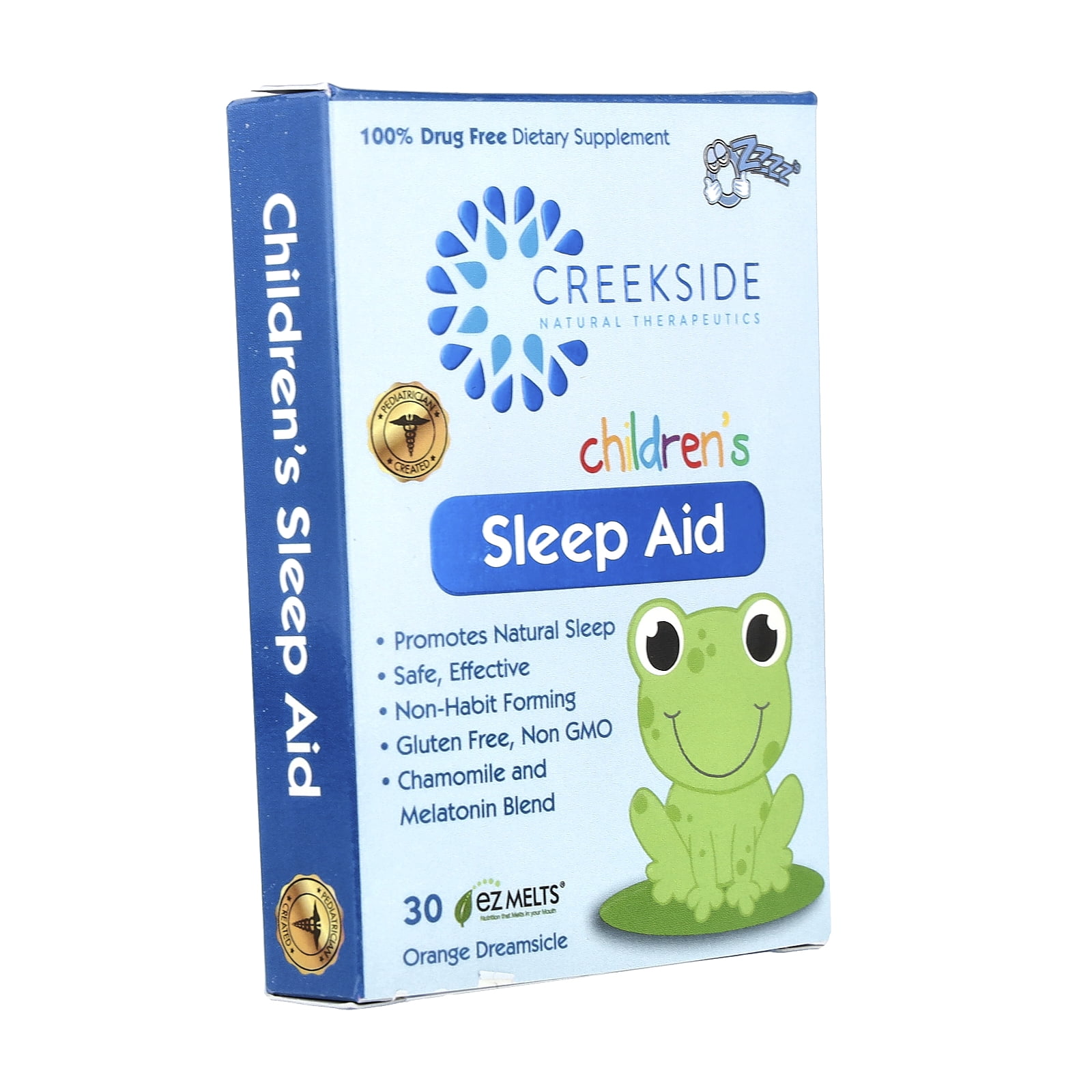 Creekside Natural Therapeutics Children's Sleep Aid, Orange Dream Flavored EZ Melt Tablets, 30 Ct