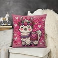 thumbnail image 6 of llama flowers hearts Linen toss pillowcase decoration pillowcase gifting preferred 18x18 inch cushion cover 4 sets sofa pillowcase sofa bedroom living room car, 6 of 6