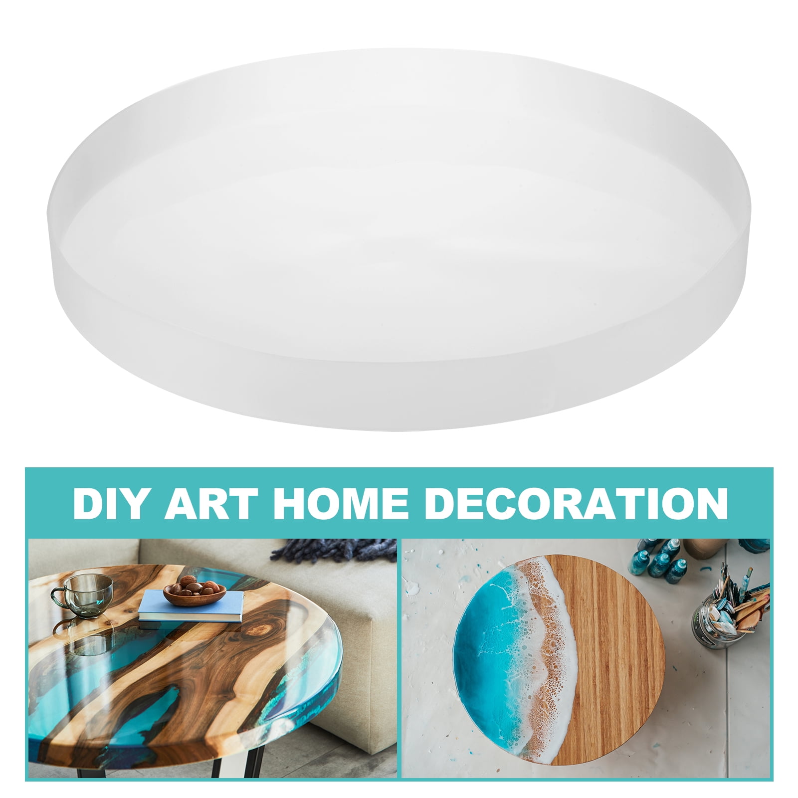 Uxcell 23.6" Charcuterie Board Resin Silicone Mold Tray Epoxy Mould for DIY Art Home Decoration (Round)
