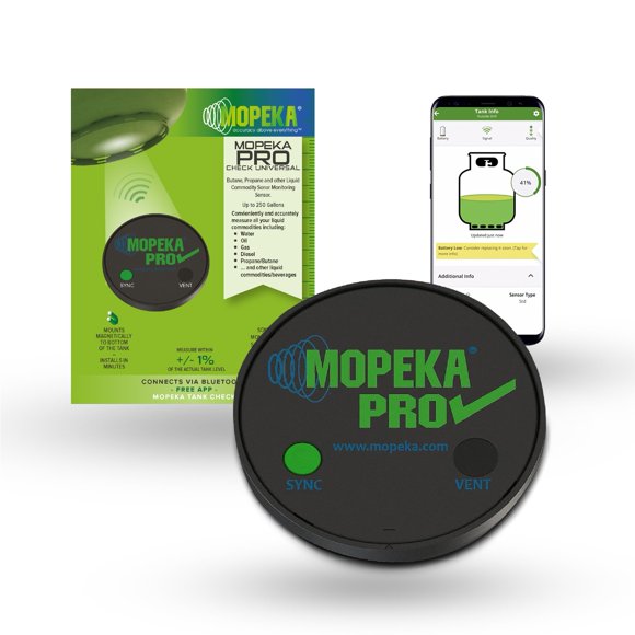 Mopeka Pro Check Capteur Universel - Capteur Ultrasonique Bluetooth pour Réservoirs de Propane en Acier - Parfait pour Grils à Propane, Réservoirs d'Eau et Campeurs - Eau L