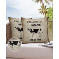 thumbnail image 6 of Pack of 2 Outdoor Pillow Covers, Rustic Farm Cattle Waterproof Square Throw Pillowcase Cushion Decorative Pillow Covers for Couch Patio Tent, 18x18 in, 6 of 6