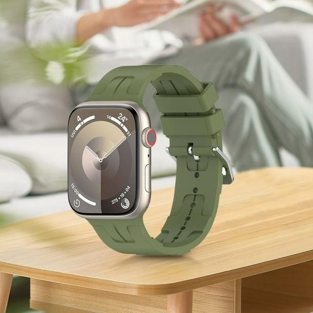 Correa de reloj deportiva 42/44/45/49 mm para IWatch 1/2/3/4/5/6/7/SE/8/9/Ultra verde militar