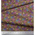 thumbnail image 2 of Soimoi Moss Georgette Fabric Leaves & Bell Floral Fabric Prints by Yard 42 Inch Wide, 2 of 3