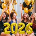 thumbnail image 4 of Globos YOUDICT 2026 Dorado de Papel Metalizado 41 cm Año Nuevo, 4 of 7