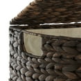 thumbnail image 5 of Casafield Half Moon Laundry Hamper with Lid and Removable Liner Bag - Espresso Dark Brown, Woven Water Hyacinth Laundry Basket Sorter for Clothes, 5 of 7