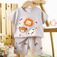 thumbnail image 2 of KPOPLK Toddler Boy Clothes for Kids 3 6 9 12 Months 2t 3t 4t Summer Casual Outfits Shirt Short Sets(18-24 Months,Grey), 2 of 4