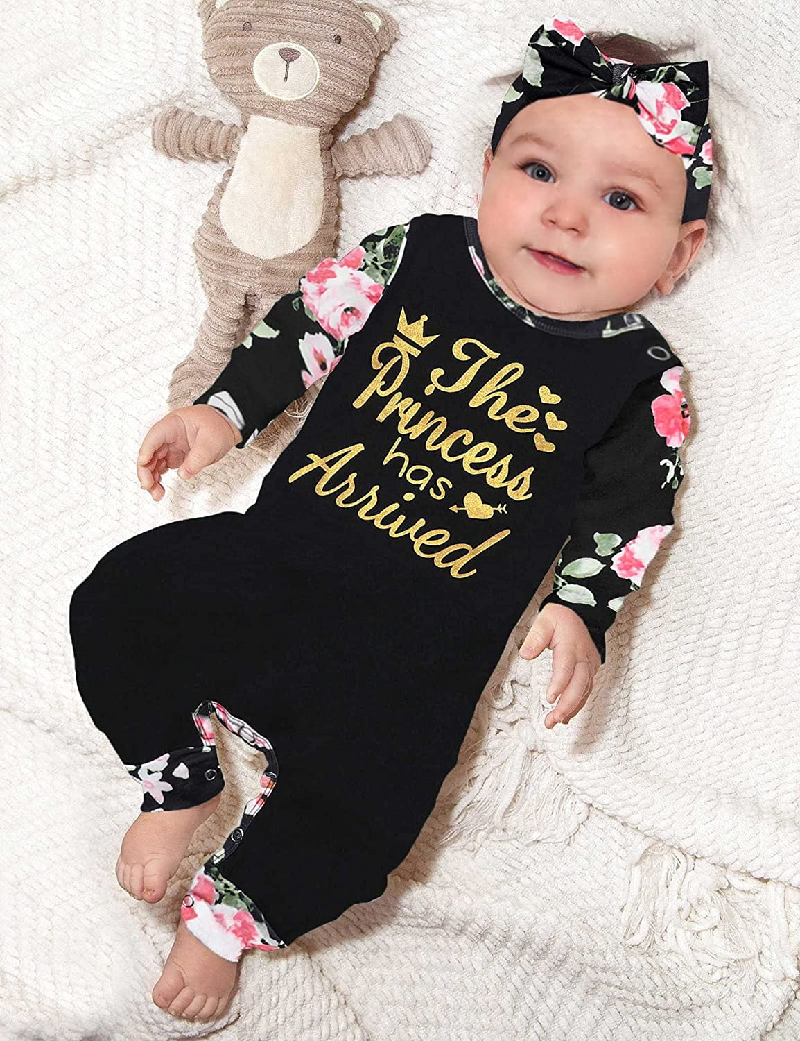 Newborn Baby Girl Clothes Romper Onesie Cotton Newborn Outfit for Girls Cute Infant Girl Jumpsuits Clothes 3-6 Months