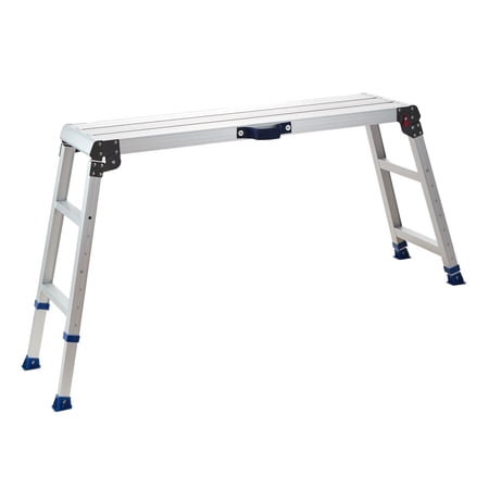 Folding Work Platform 23-34.5in Height, 40x12in Aluminum Step Stool, 500 lb Capacity, Non-Slip Surface for Painting & Maintenance