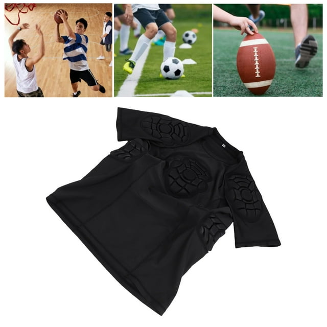 Chemise de Compression Rembourrée pour Hommes, Protecteurs de Côtes de Football, Coussinets de Protection pour la Poitrine, Chemise Rembourrée, Équipement de Protection pour Football Baseball Basketball