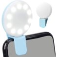 thumbnail image 1 of Yazoeia LED Selfie Light for Phone,Ring Selfie Light with Clip,3 Levels Light Adjustable Ring Selfie Light,Rechargeable USB Flash Lighting for Selfies, Video Recording, Makeup Sky Blue CJB12-29840, 1 of 9