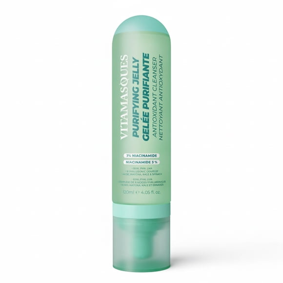 Vitamasques Gelée Nettoyante Moussante Purifiante Nettoie en Profondeur, Exfolie en Douceur et Éclat - 120 ml