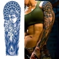 thumbnail image 4 of Etiqueta Engomada Del Tatuaje Brazo Arte Corporal 4 Uds Jesús Manga Completa Pegatinas Calavera Tatuajes Semipermanentes, 4 of 9