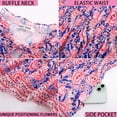 thumbnail image 4 of Vestido hawaiano GRACE KARIN con estampado floral en A, manga corta, azul S, 4 of 5